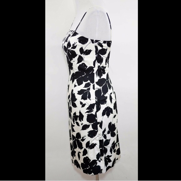 ANN TAYLOR Black & beige floral silk dress NEW - Picture 2 of 8